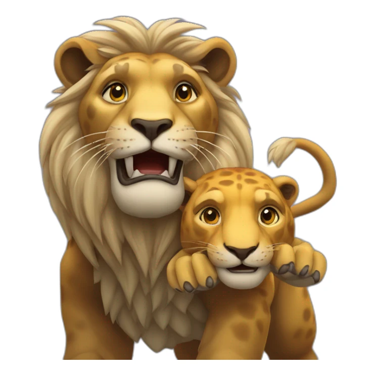 Tortue avec un lion dessus sticker