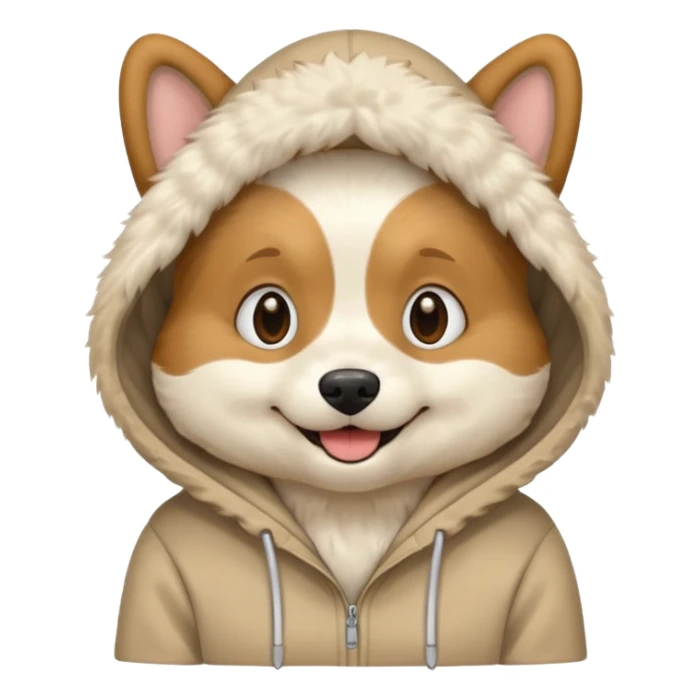 Dog wearing a hoodie sticker