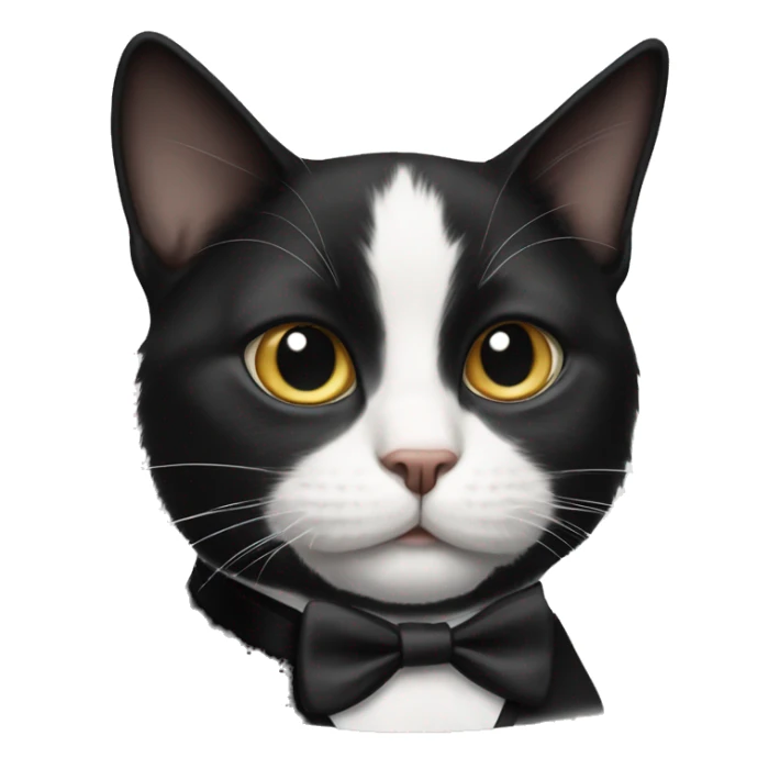 Unsymmetrical tuxedo cat sticker