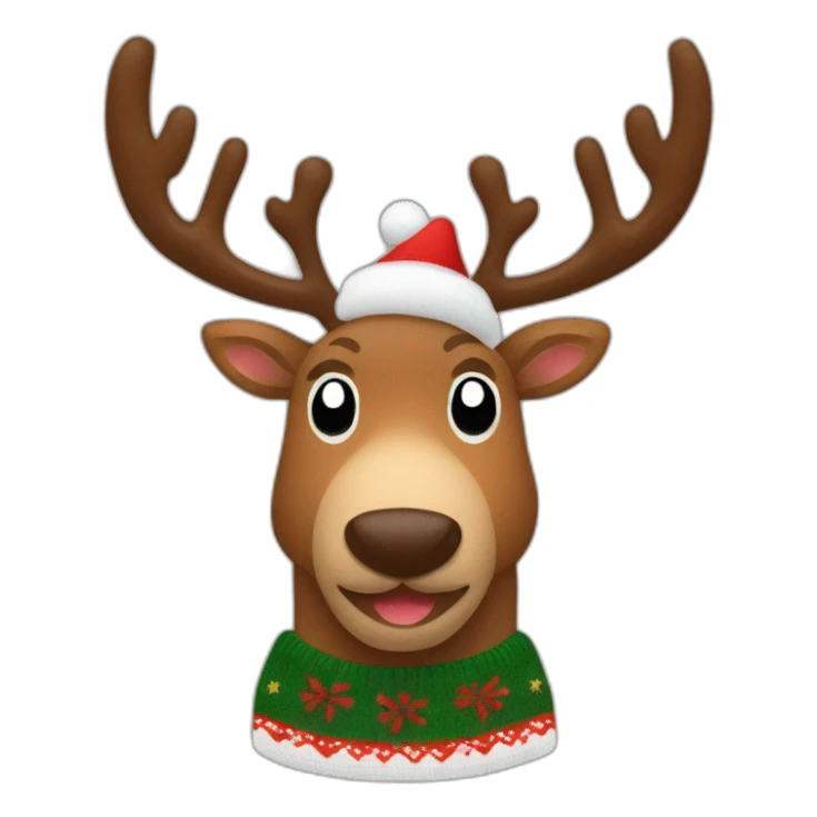 reindeer in a Christmas sweater sticker