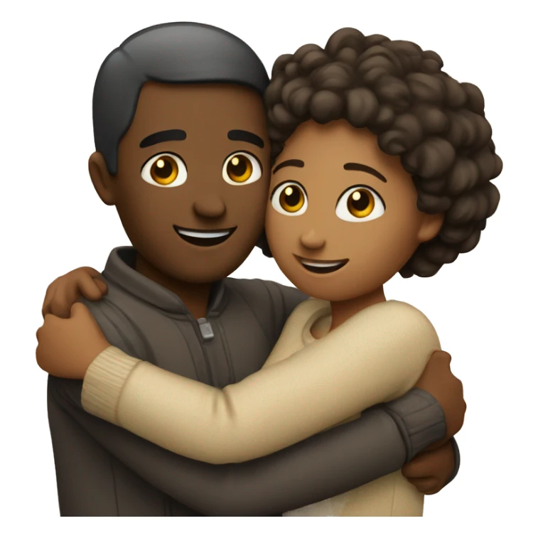 couple hug with warm smiles sticker