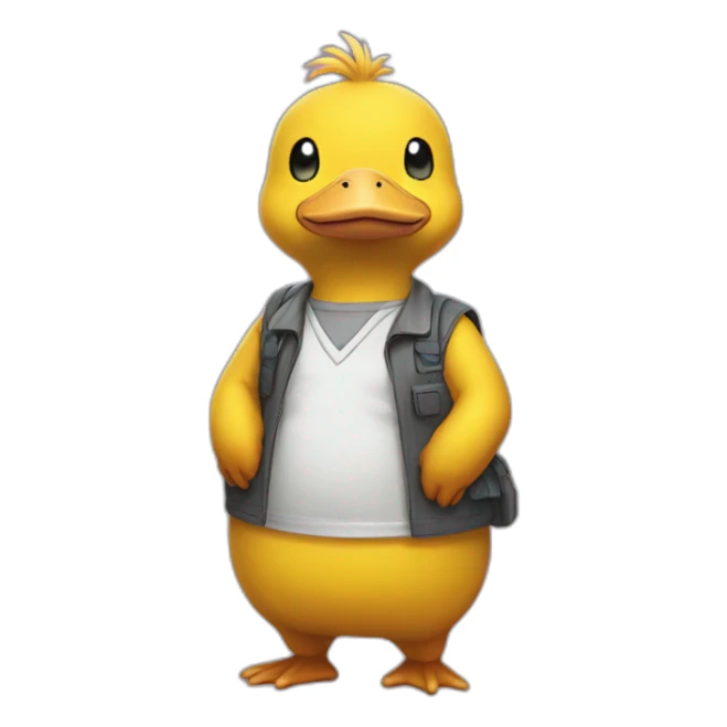 Psyduck in therapist outfit sticker