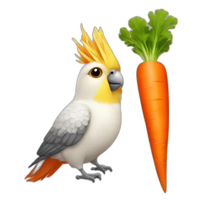 cockatiel and carrot sticker