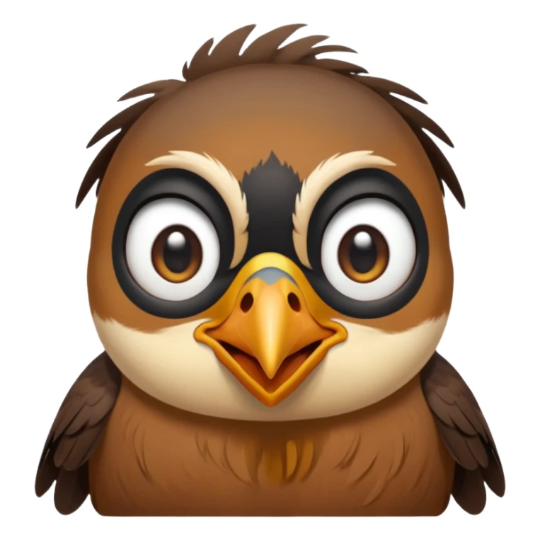 A crying common myna bird cute emoji sticker