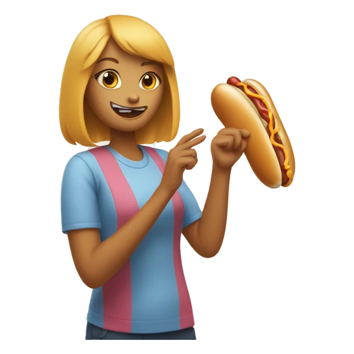 Cat slapping a girl with a hot dog sticker