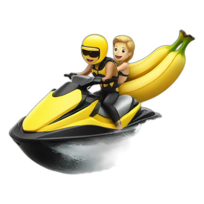 A banana riding a jet ski  sticker