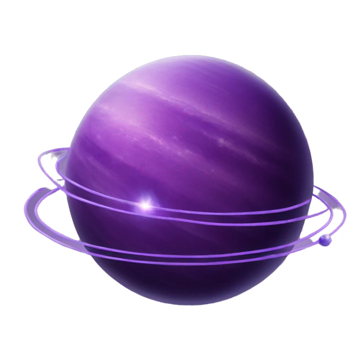 purple planet with rings sticker