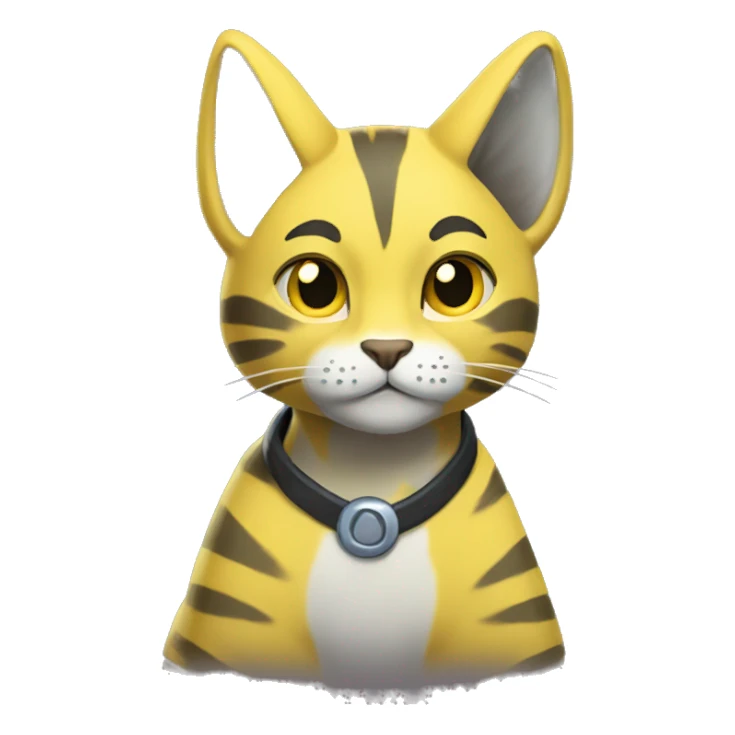 Yellow lombax-Zeraora-cat sticker