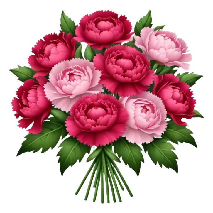 red Pink carnations and peonies bouquet sticker