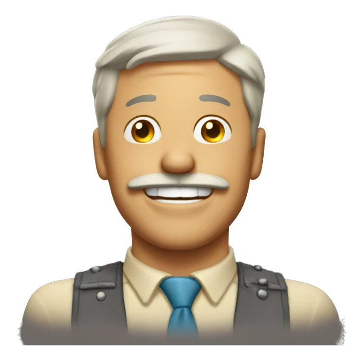 Man with funny mustache laughing. sticker