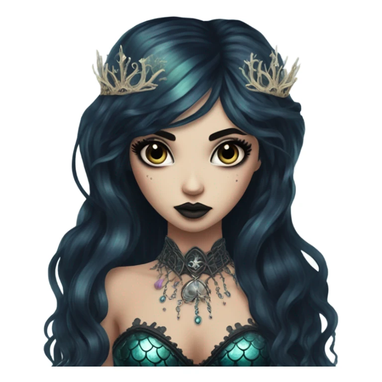 goth mermaid hime girl sticker