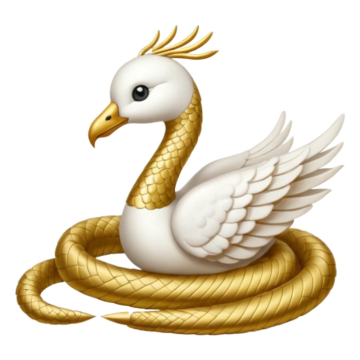a serpent gold and a dove white sticker