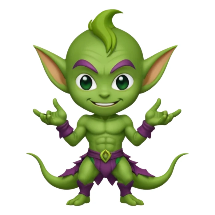short green goblin, cute chibi full body sticker