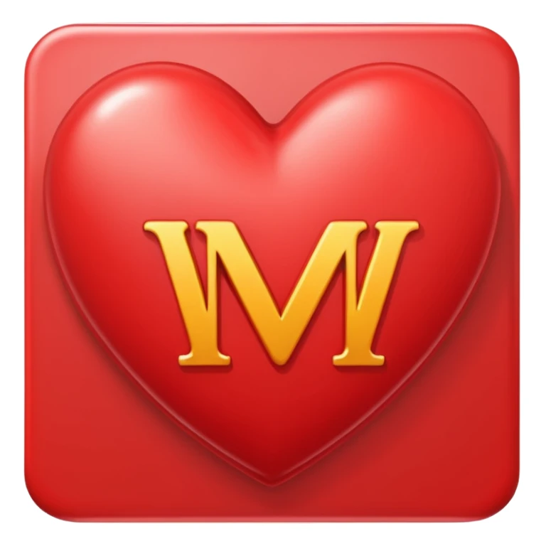 the letters M + V, in a heart  sticker