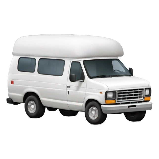 A white Ford Econoline Discoverer by Cobra sticker