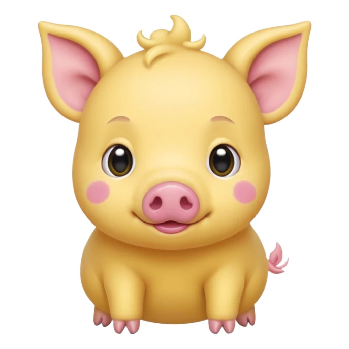 yellow baby pig sticker