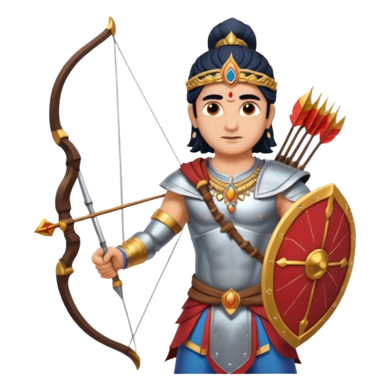 Arjun with Krishna in Mahabharata battle ground  sticker