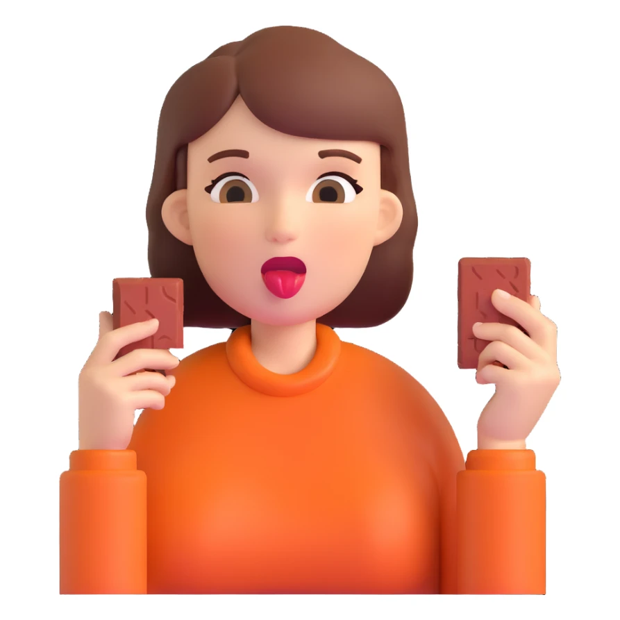 woman eating a brick sticker