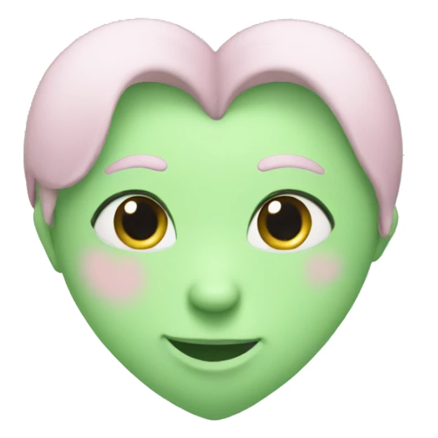 pastel green heart sticker