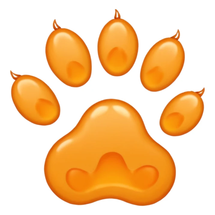 a very light pale pastel yellow-orange pawprint sticker
