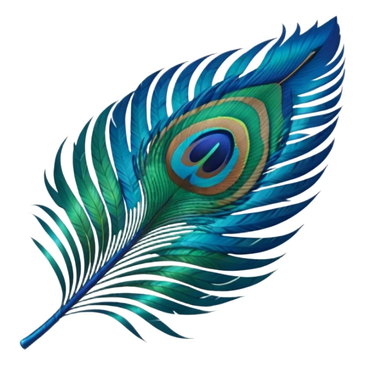 Make a colourful peacock feather emoji sticker