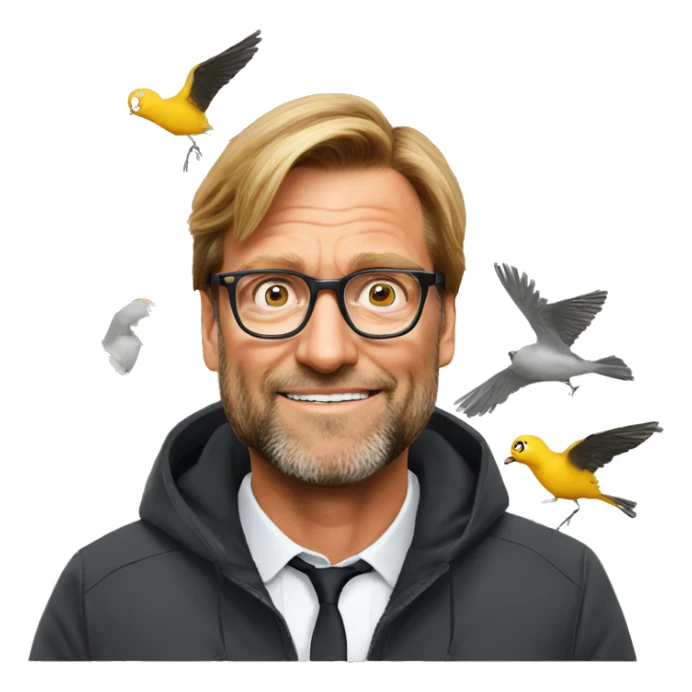 Klopp dizzy emoji with birds sticker
