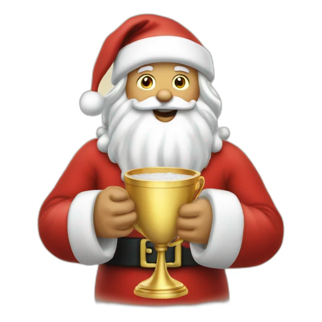 santa with winner cup in a hand sticker