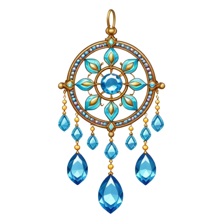 Hanging chained suncatcher with crystal gemstones  sticker