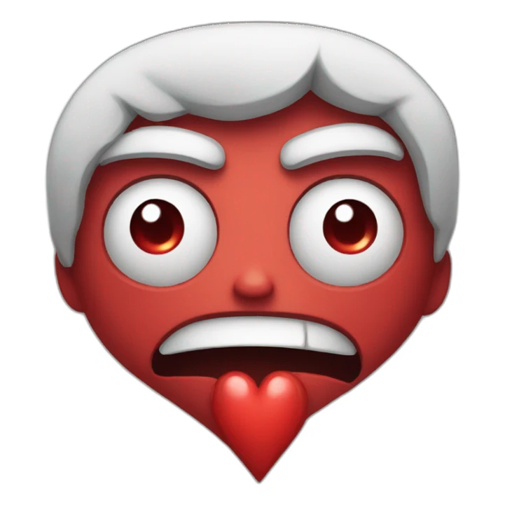 Angry Pleading eyes with heart sticker