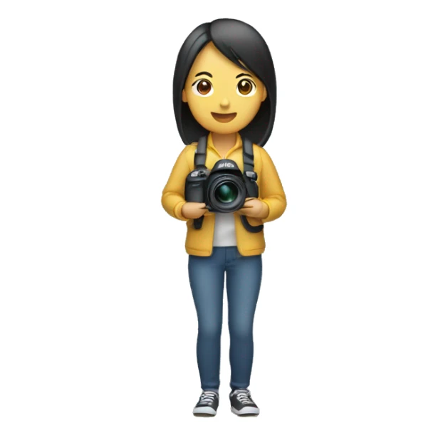 asian woman holding a nikon camera sticker