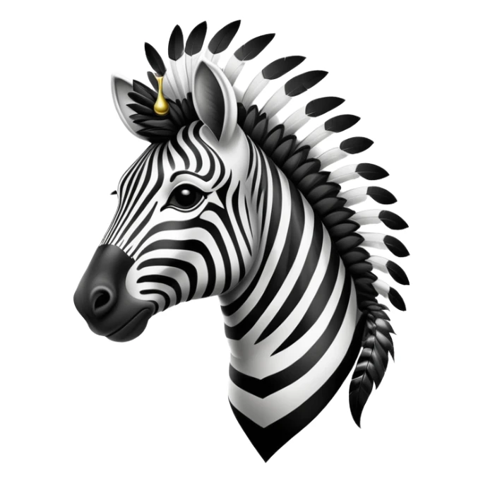 Vintage circus zebra wearing circus feathers sticker
