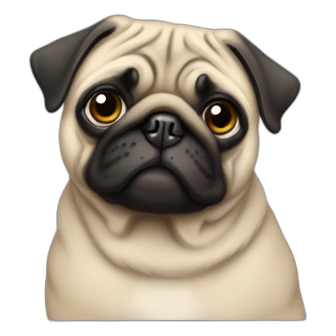 pug wearing a t-shirt sticker