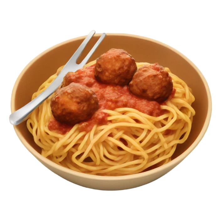 spaghetti with meatballs in a bowl sticker