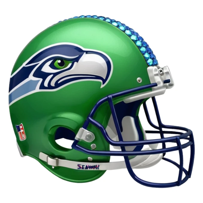 NFL Seahawks logo helmut with diamond bling  sticker