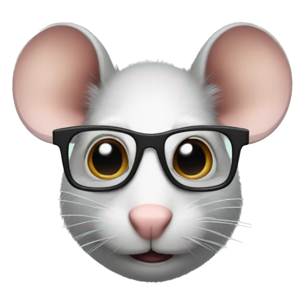rat with fake moustache and glasses sticker