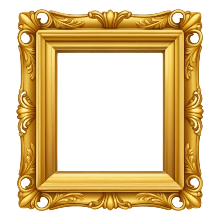 Golden photo frame sticker