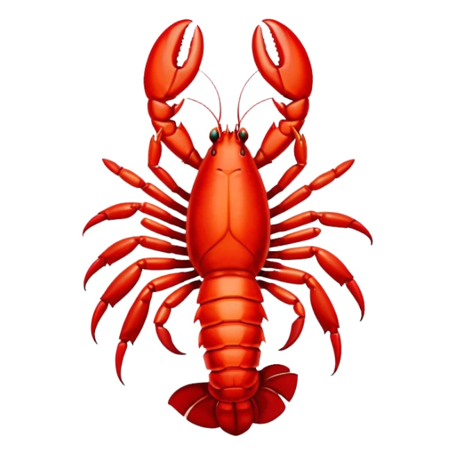 bright red lobster with big claws sticker
