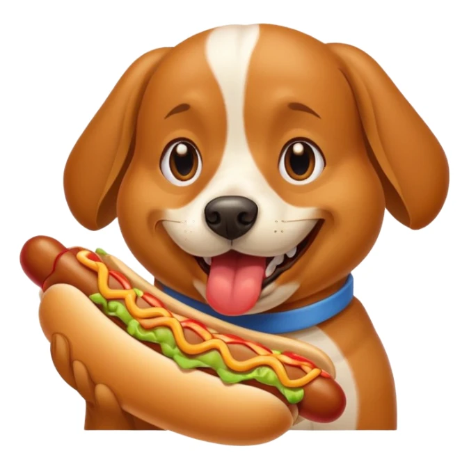 Dog eating hotdog sticker