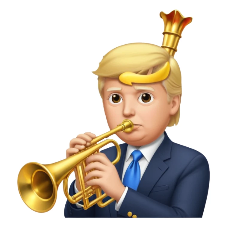 Trump with trumpet  sticker