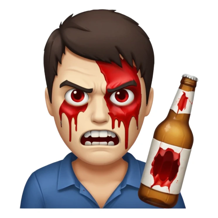 Bar fight with beer bottle  sticker