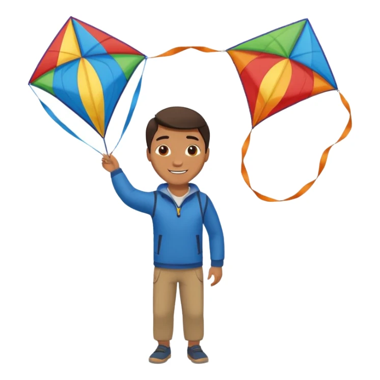 Man with kite,Kite Flyers, big kite sticker
