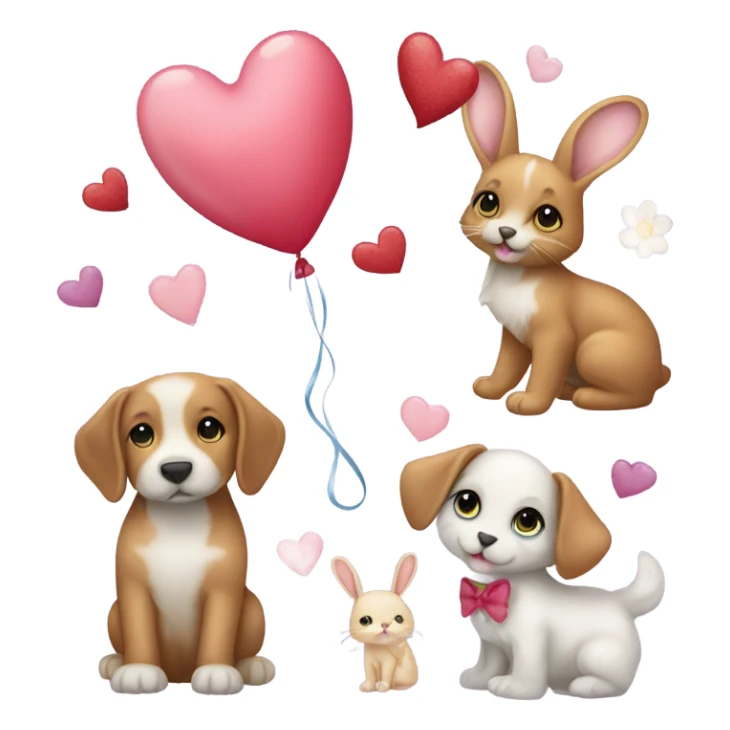 Valentine’s Day animals sticker