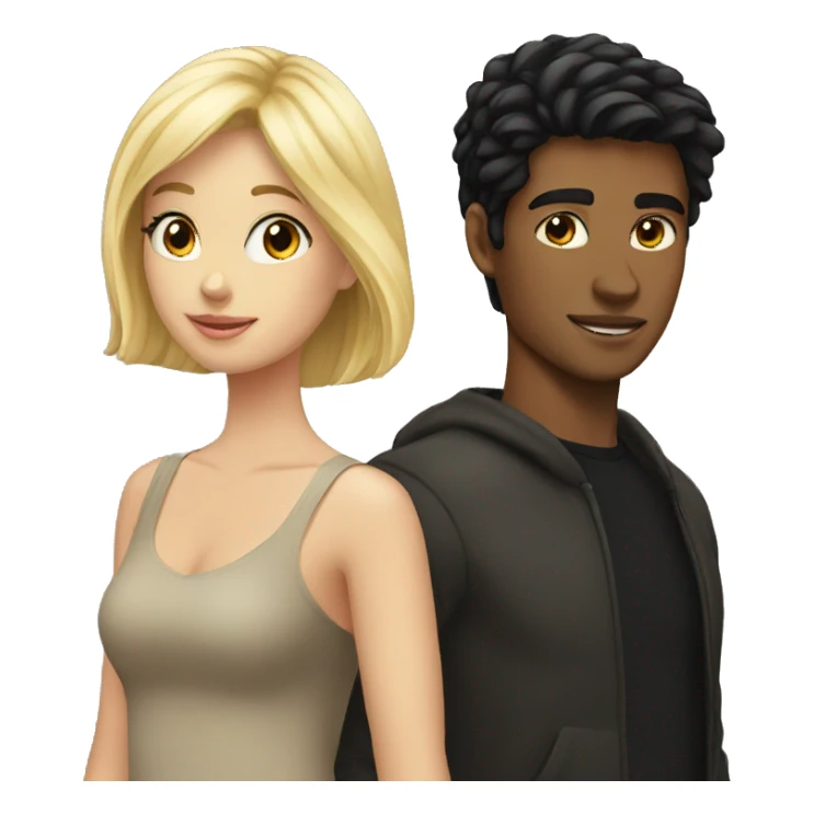 Blonde girl with black haired guy sticker
