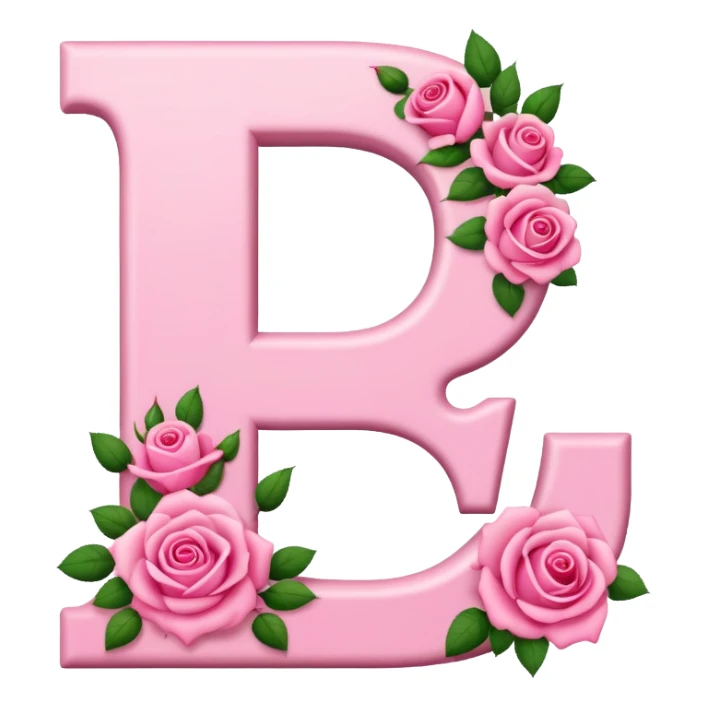 Pink, romantic, flowery, the letter “E” sticker
