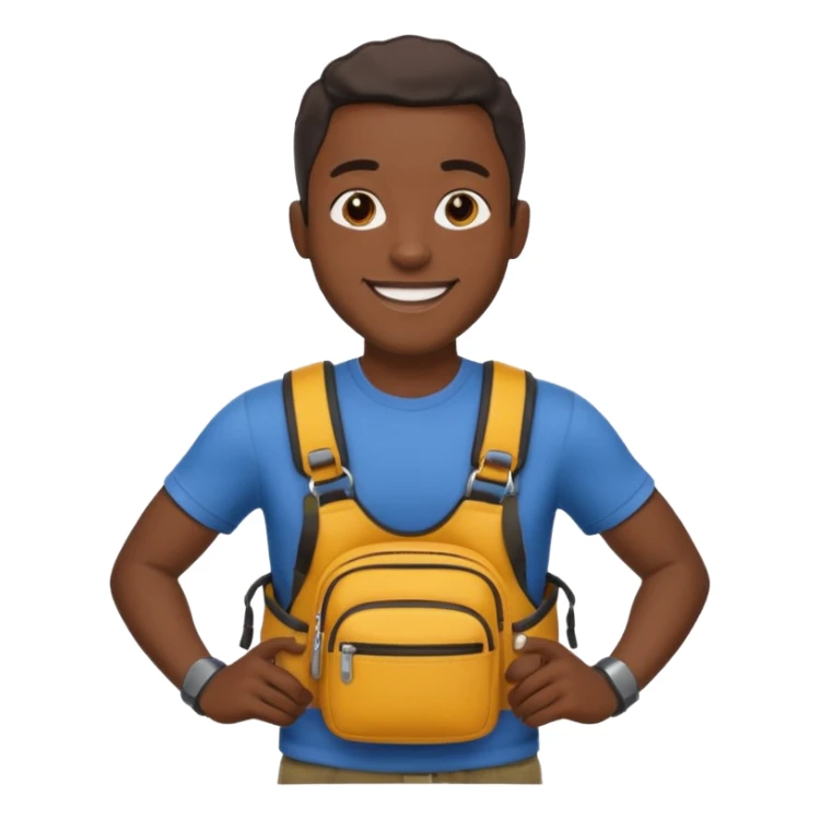 black man with waist bags sticker