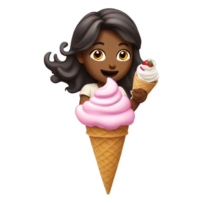 Anissa flying eating ice cream  sticker
