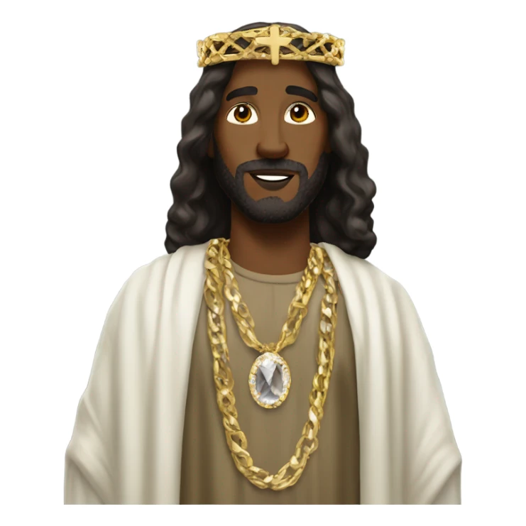 Black Jesus with some bling on sticker