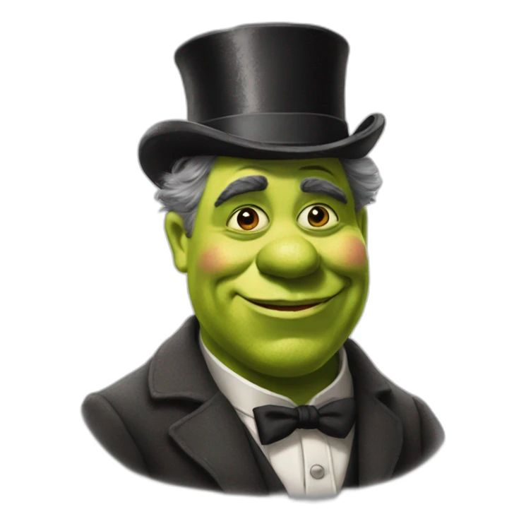 Shrek but it's Charlie chaplin sticker