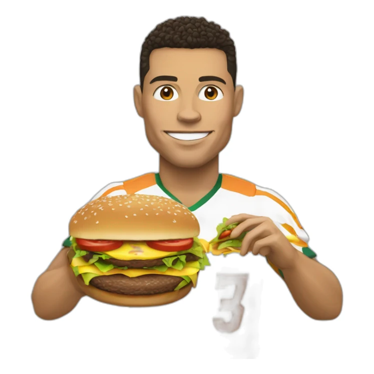 Ronaldo qui mange un triple cheeseburger sticker