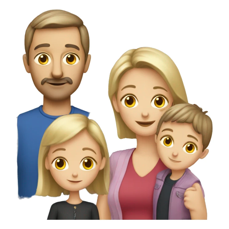 french-russian parents with two children sticker